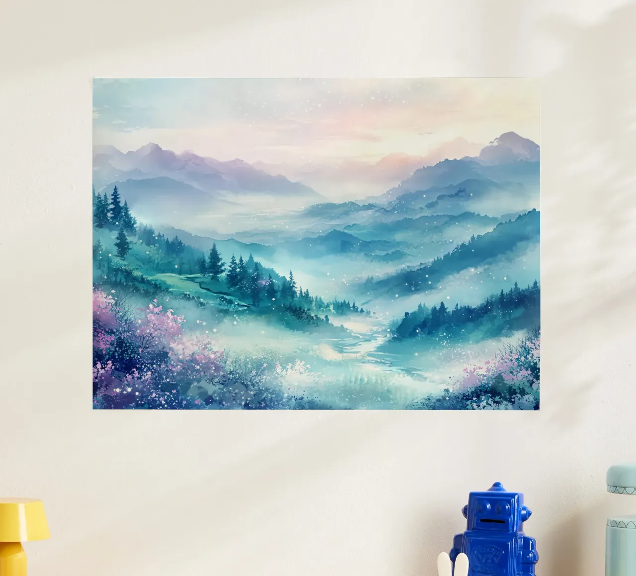 Sacred Mountain: the serenity of the summits poster by Théïa's Fantasia World
