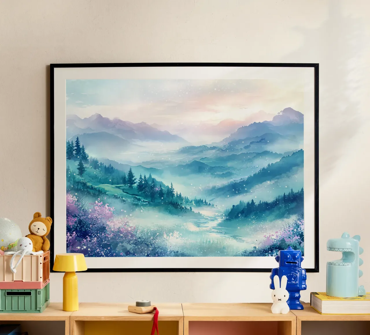 Sacred Mountain: the serenity of the summits poster by Théïa's Fantasia World
