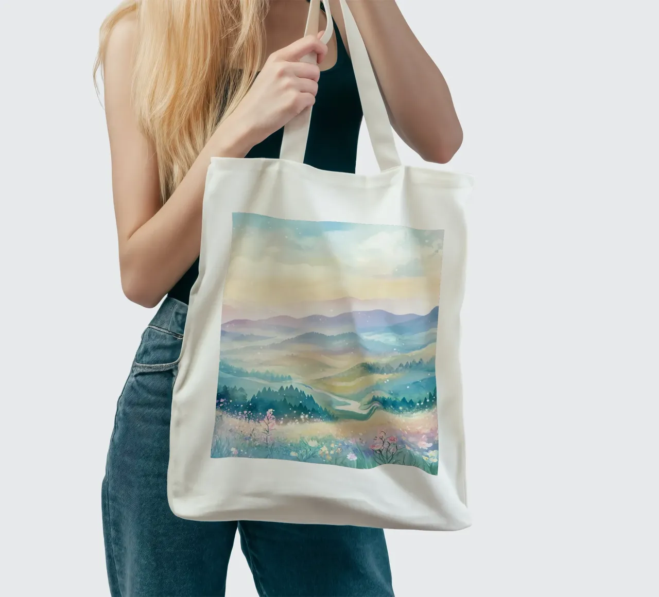 Montagne Sacrée : Sérénité des sommets tote bag de Théïa's Fantasia World