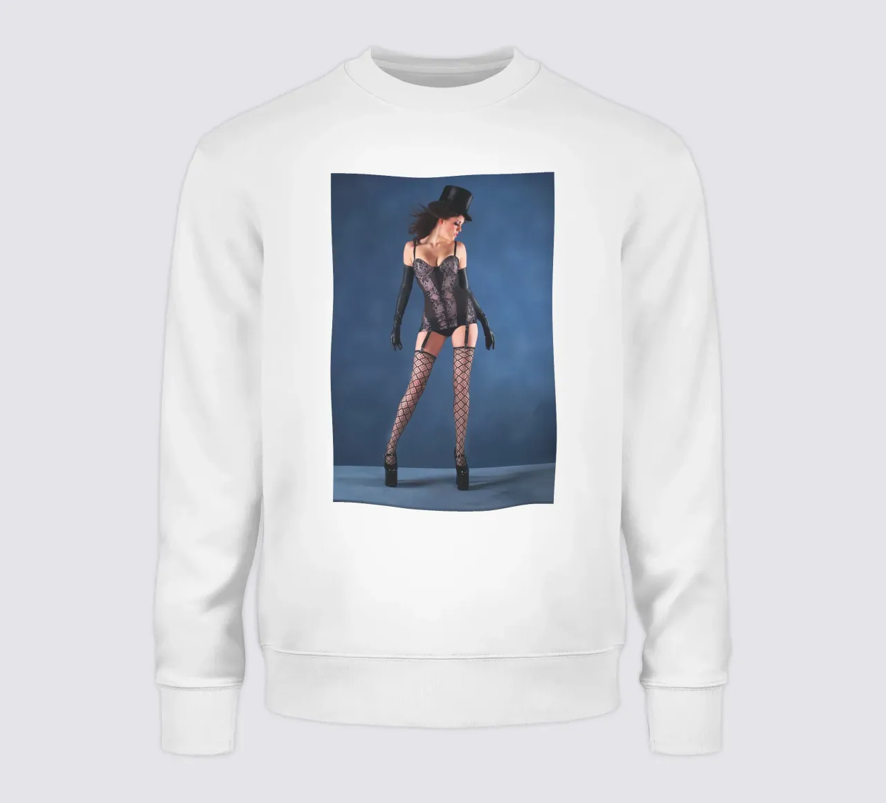 Girl in a Top Hat sweatshirt by Dave Hare Photography