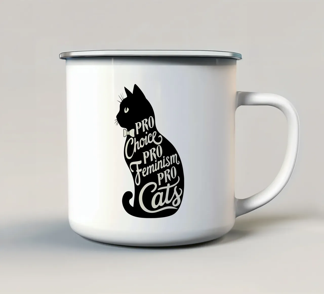 Pro scelta Pro femminismo Pro gatti tazza in smalto da cafelab