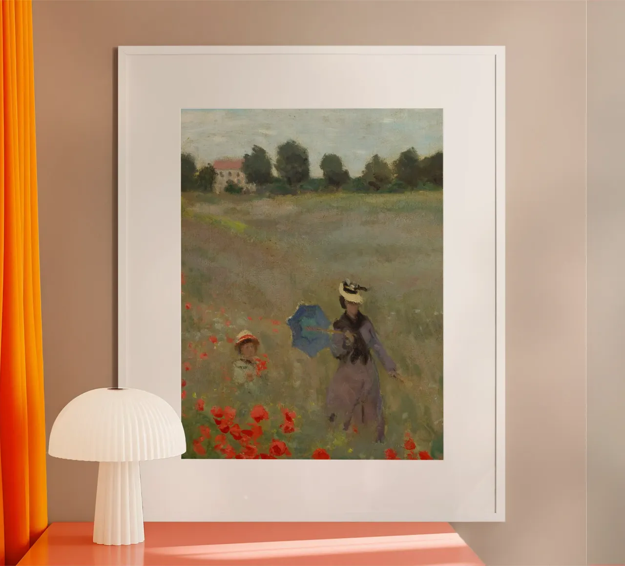 Monet - Papaveri selvatici (dettaglio) poster con telaio in legno da ARTOTHEK