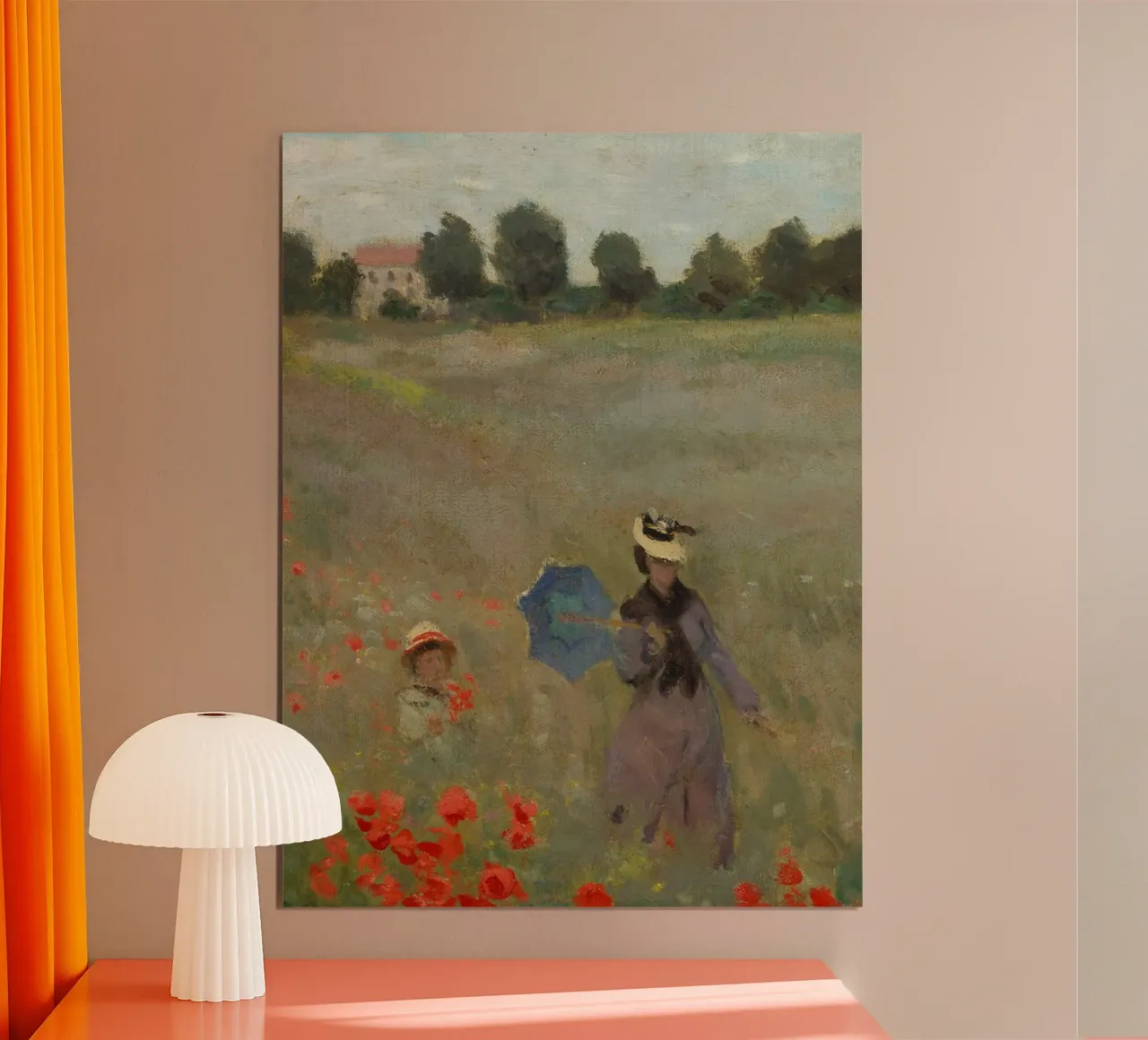 Monet - Papaveri selvatici (dettaglio) poster con telaio in legno da ARTOTHEK