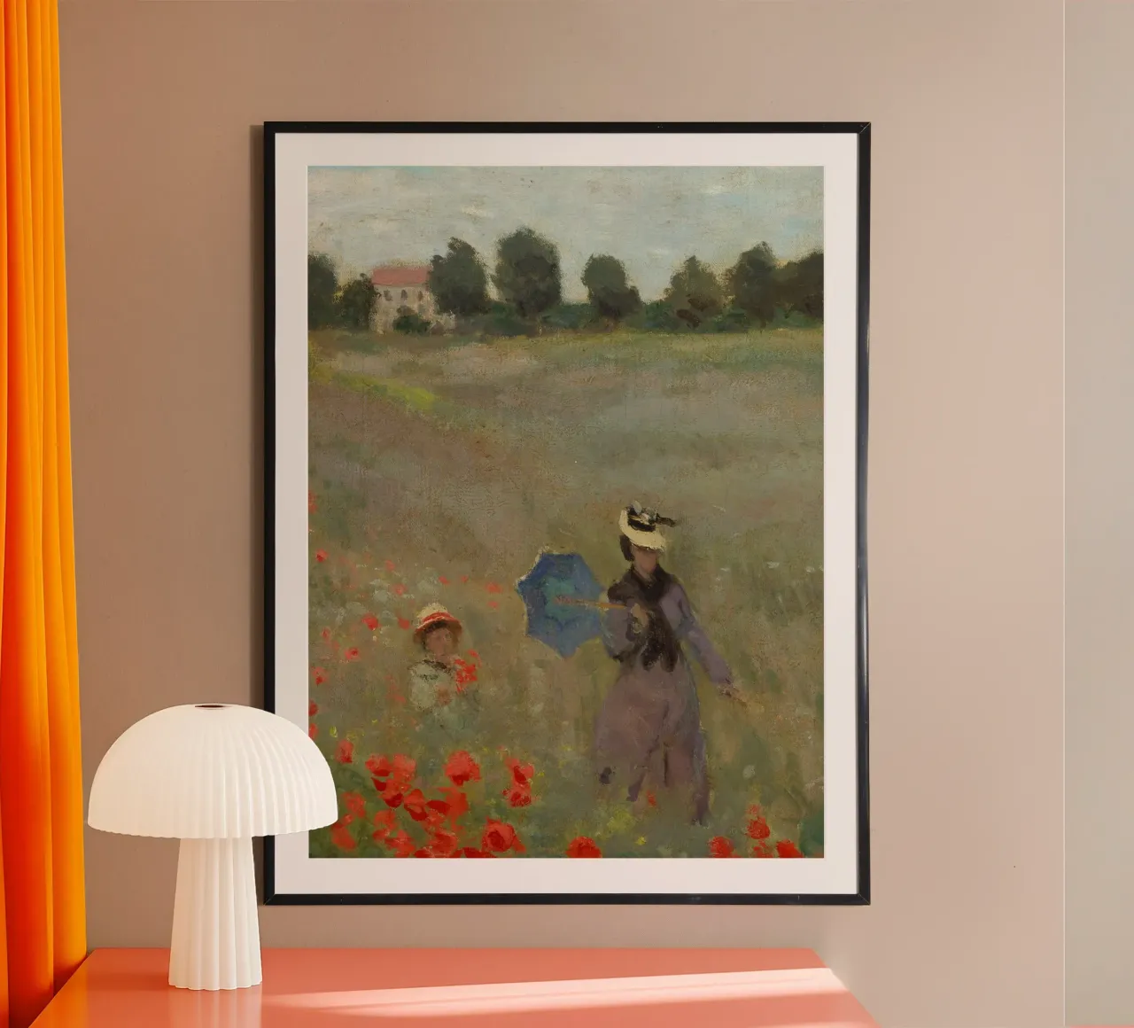 Monet - Papaveri selvatici (dettaglio) poster con telaio in legno da ARTOTHEK