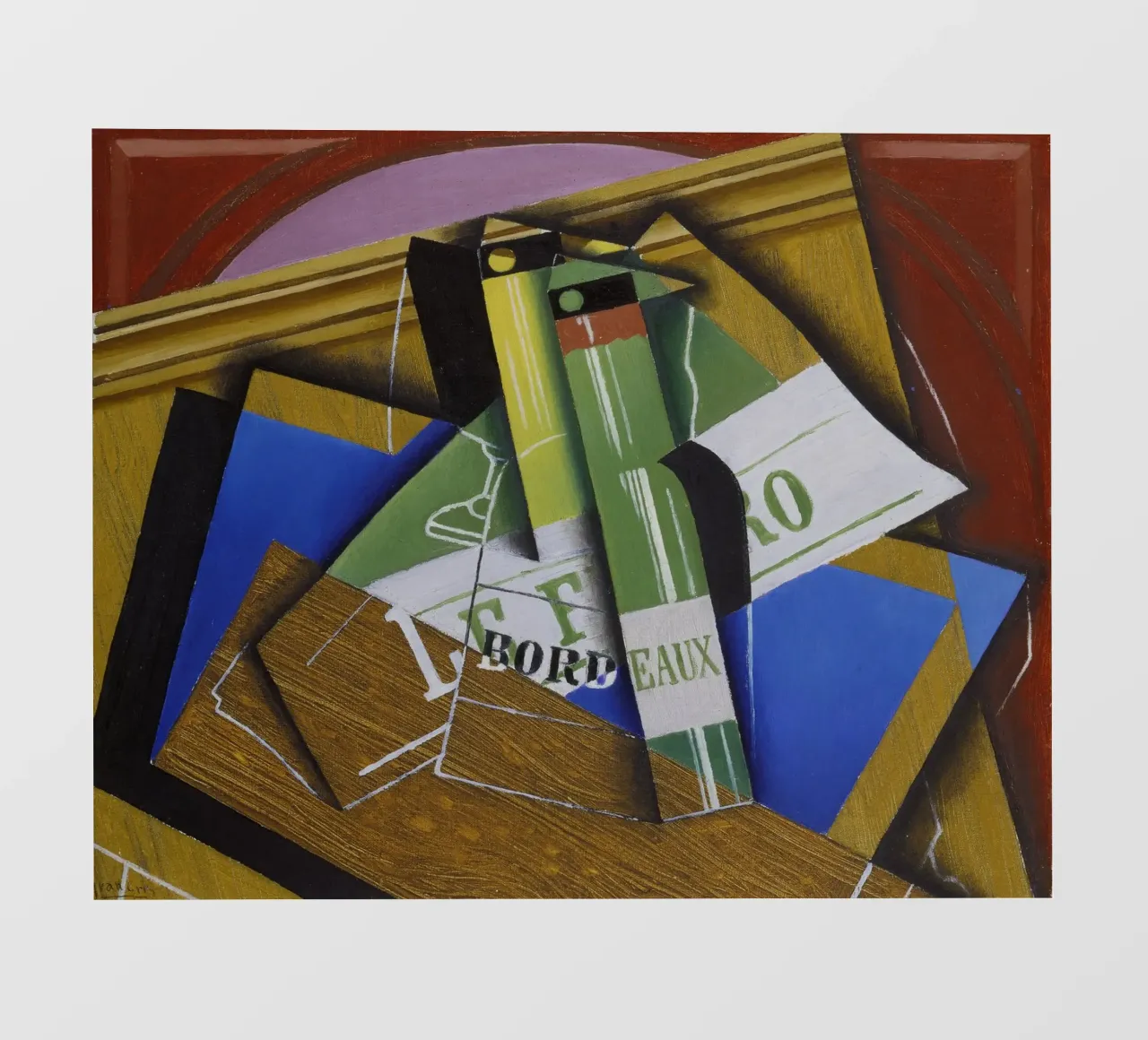 Juan Gris - La bottiglia di Bordeaux. 1915. pellicola backlit da ARTOTHEK