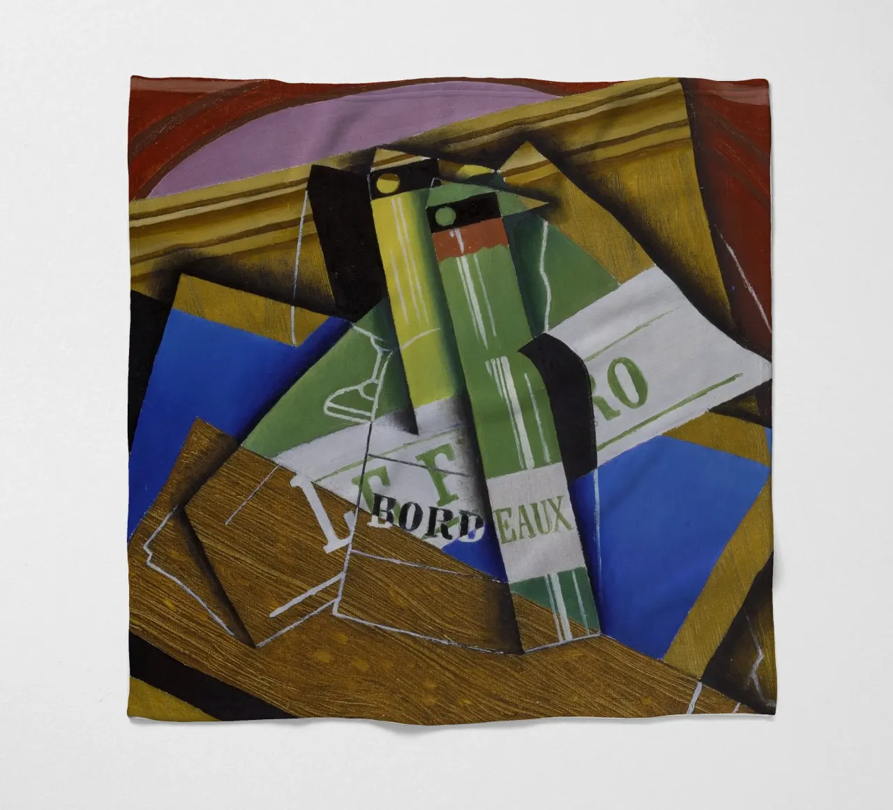 Juan Gris - De Bordeaux-fles. 1915. fleecedeken van ARTOTHEK