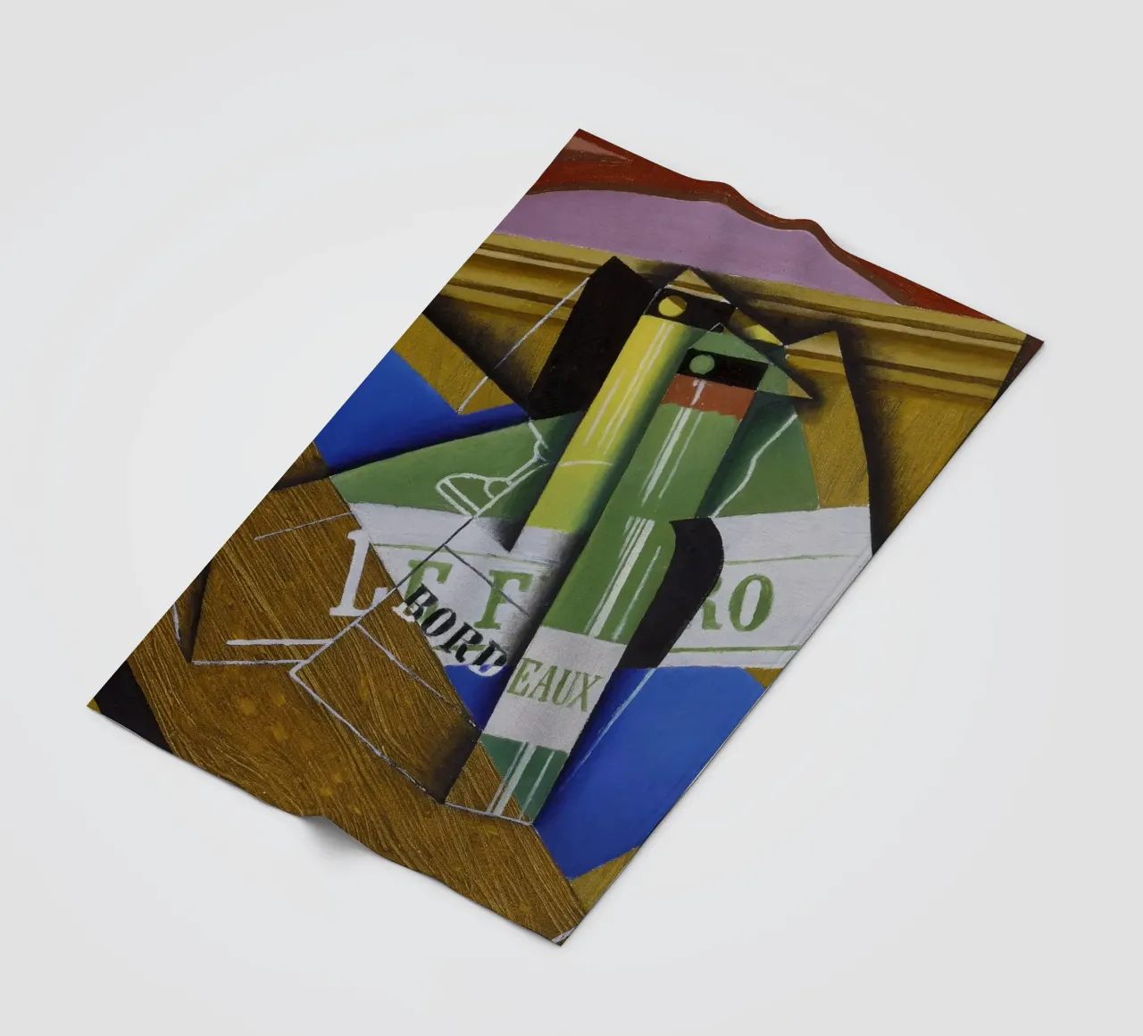 Juan Gris - De Bordeaux-fles. 1915. fleecedeken van ARTOTHEK