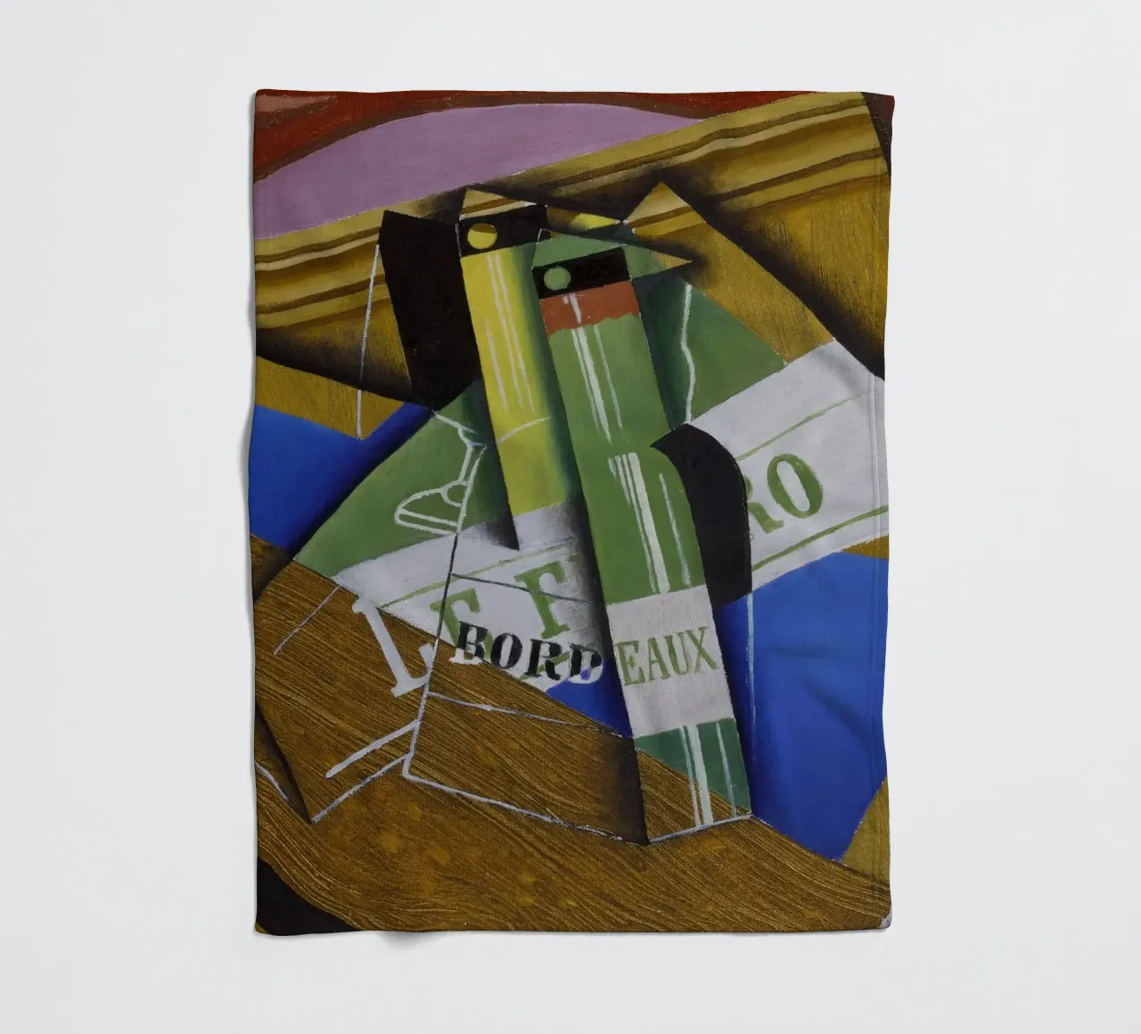 Juan Gris - De Bordeaux-fles. 1915. fleecedeken van ARTOTHEK