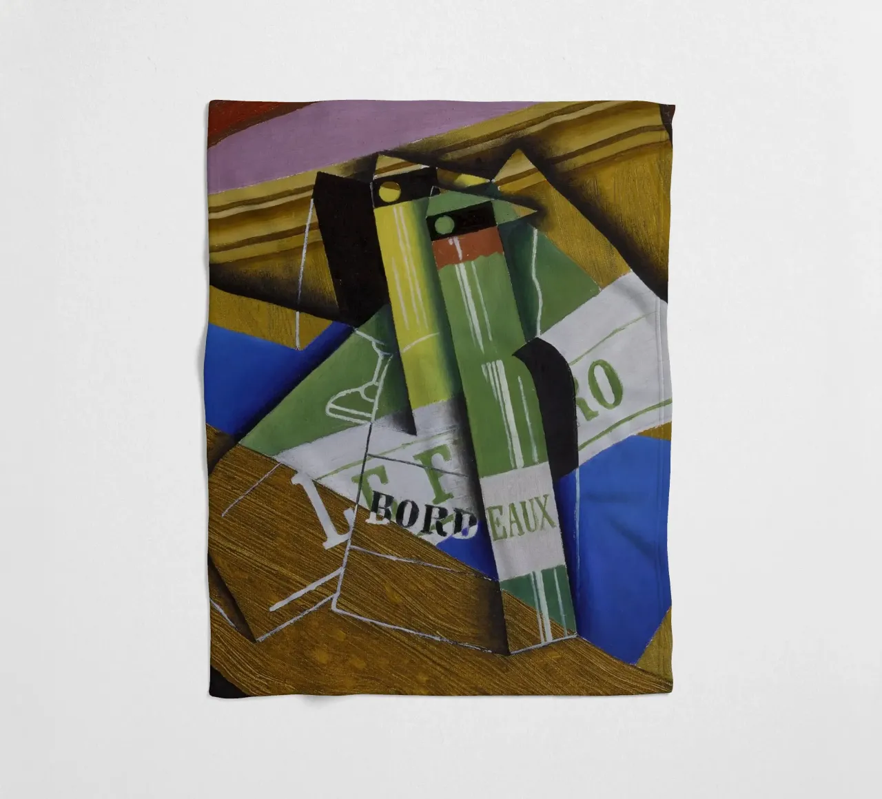 Juan Gris - De Bordeaux-fles. 1915. fleecedeken van ARTOTHEK