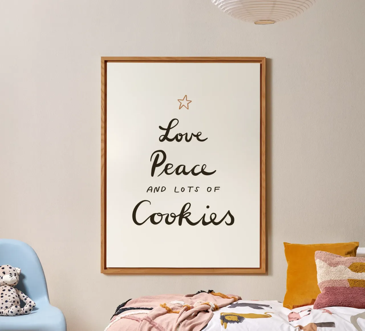 Love Peace And Lots Of Cookies | Modernes Weihnachts-Design alluminio dibond da Kathrin Woo Design