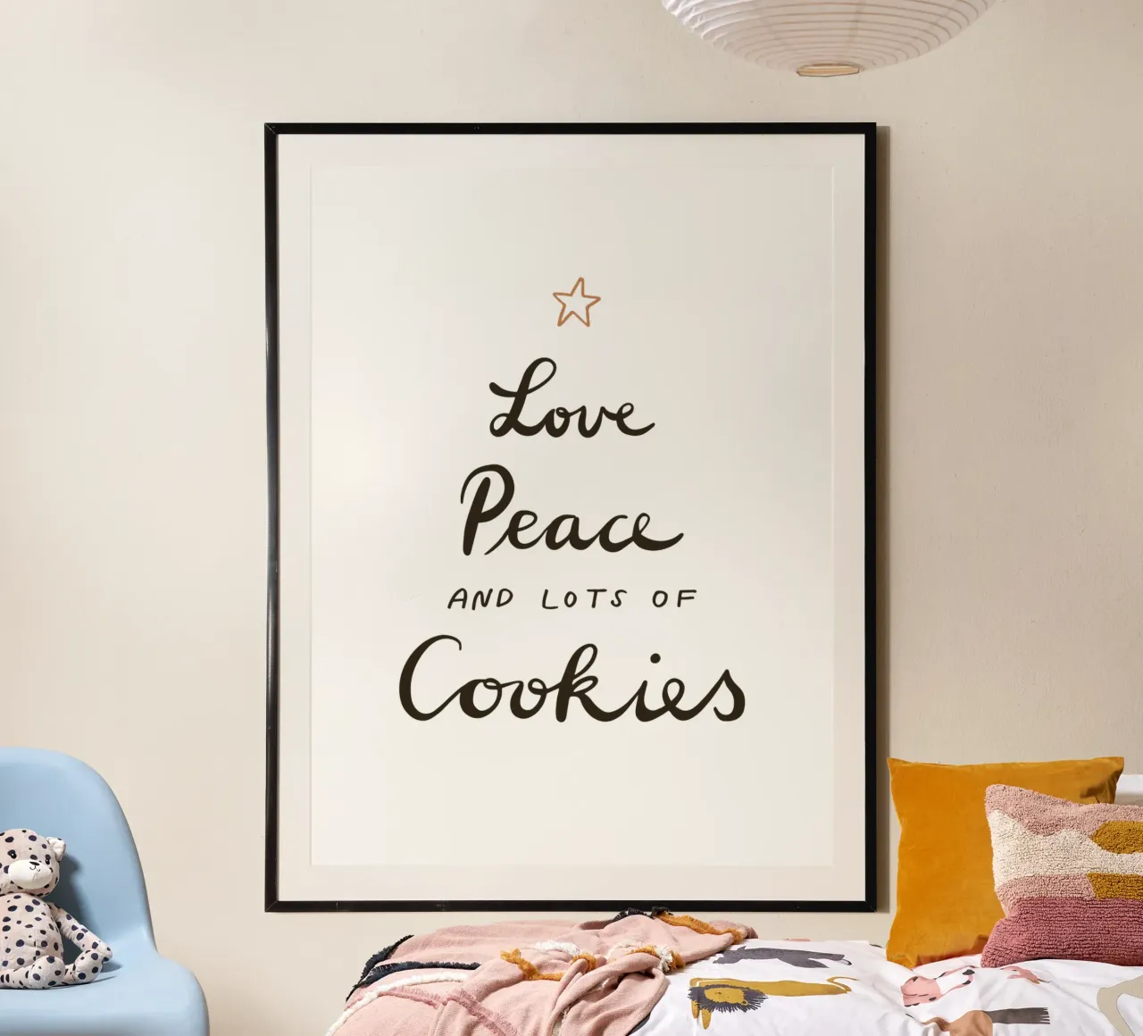 Love Peace And Lots Of Cookies | Modernes Weihnachts-Design carta hahnemühle da Kathrin Woo Design