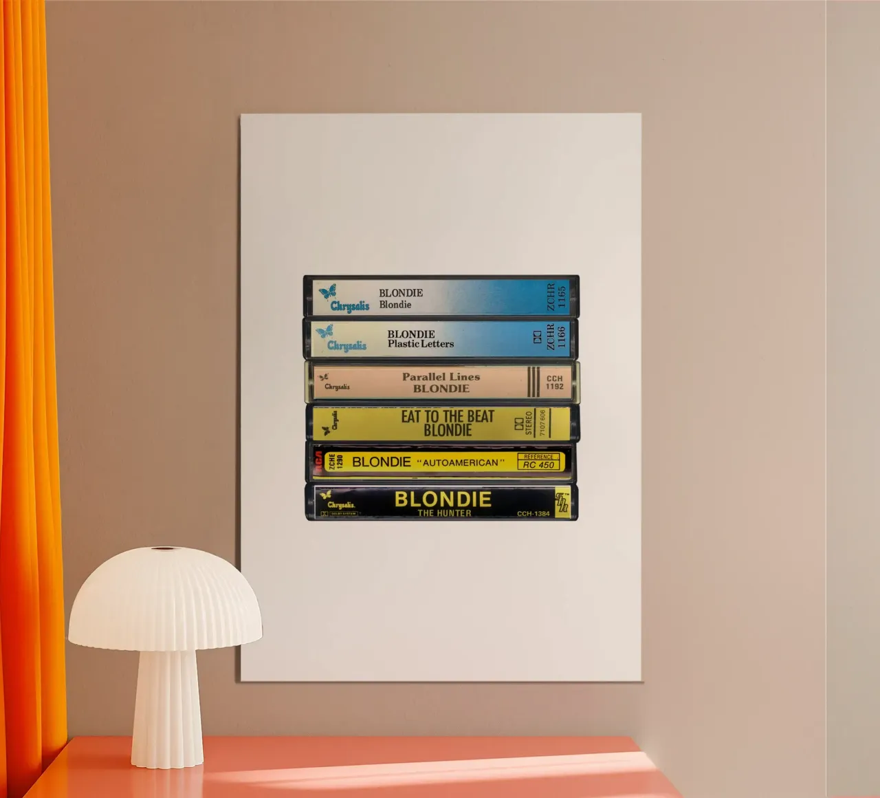 Blondie - Album raccolti - Stampa su cassetta poster con telaio in legno da MrMustardPrints