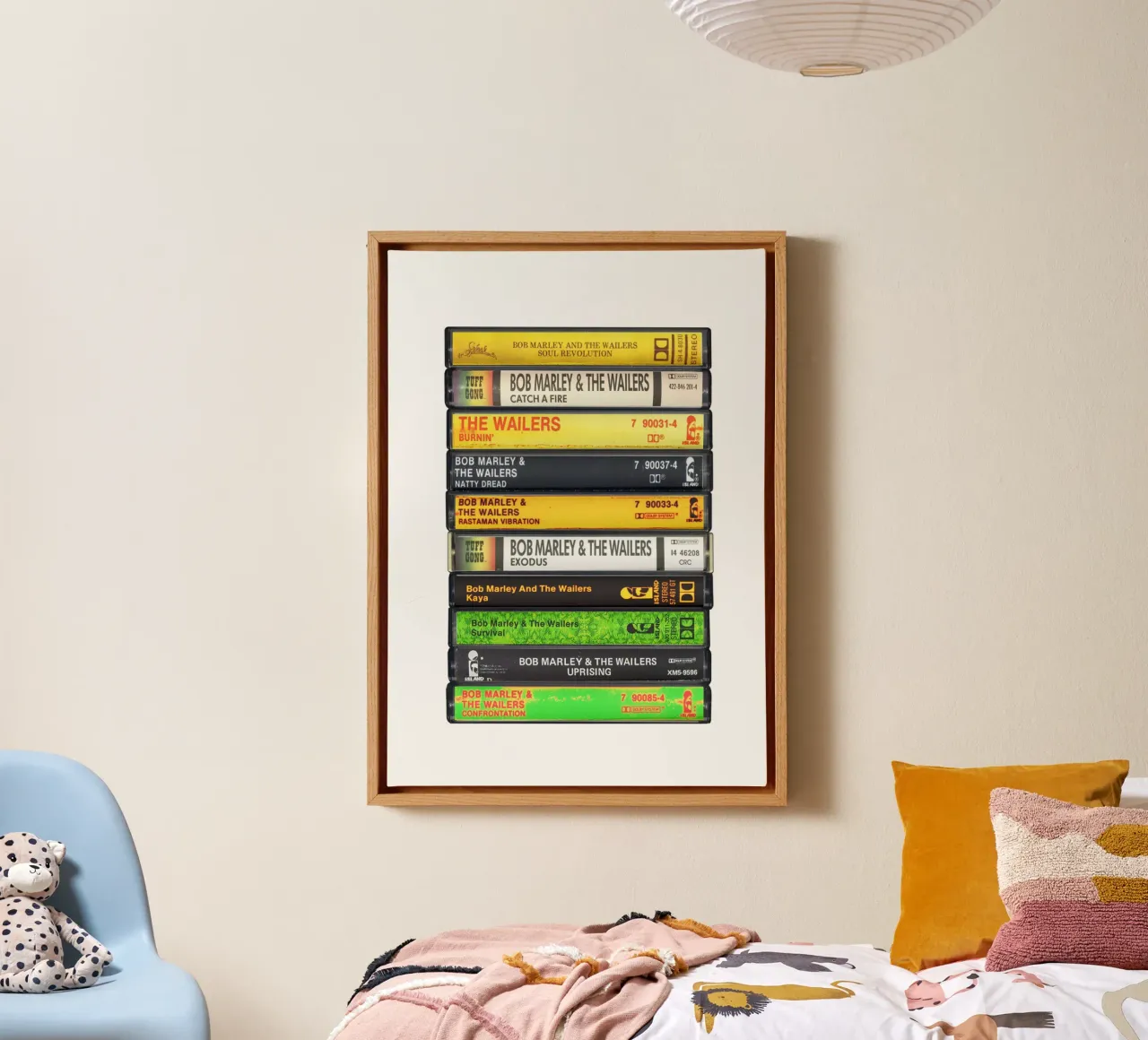 Bob Marley - Collected Albums - Cassette Print canvas with Floater frame by MrMustardPrints