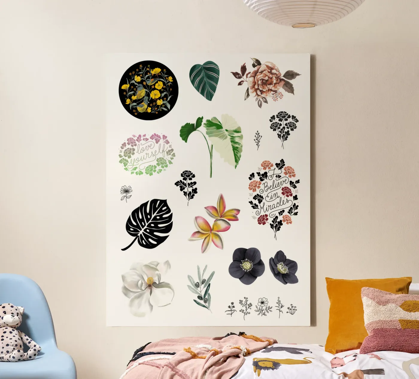 Botanical Stickers tela da anisillustration