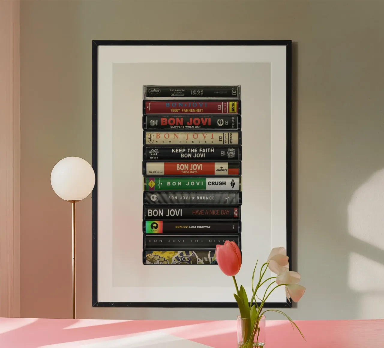Bon Jovi - Album raccolti - Stampa su cassetta poster con telaio in plastica da MrMustardPrints