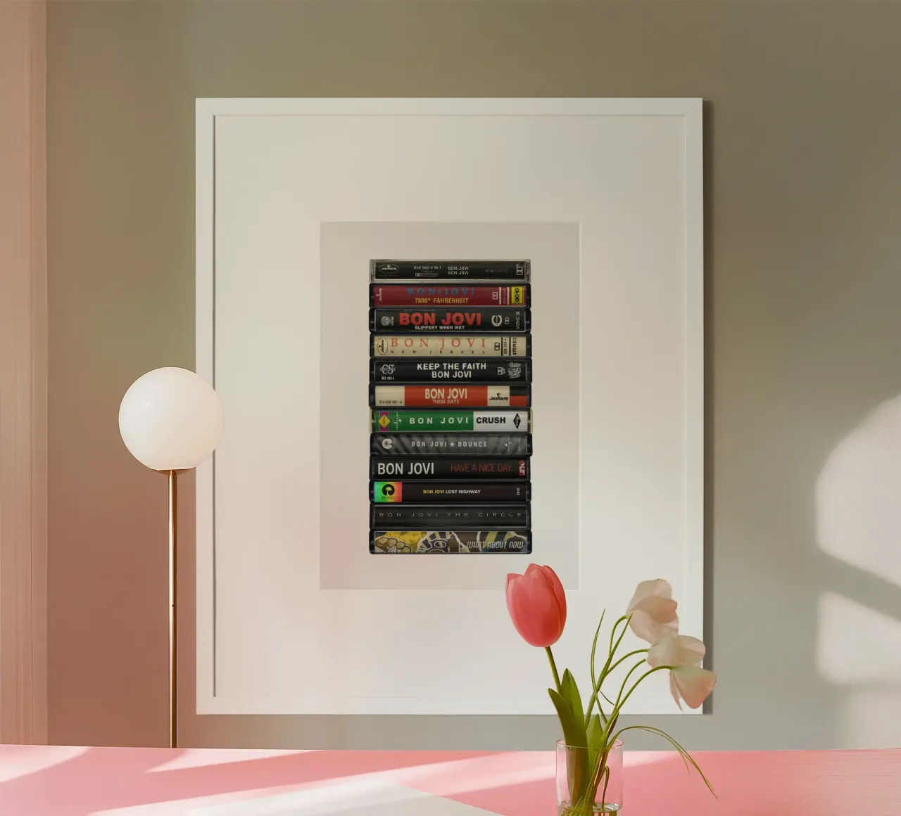 Bon Jovi - Album raccolti - Stampa su cassetta poster con telaio in plastica da MrMustardPrints