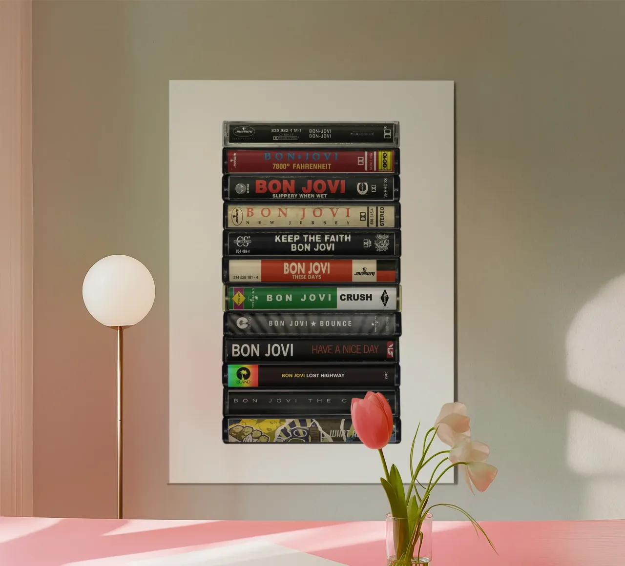 Bon Jovi - Album raccolti - Stampa su cassetta poster con telaio in plastica da MrMustardPrints