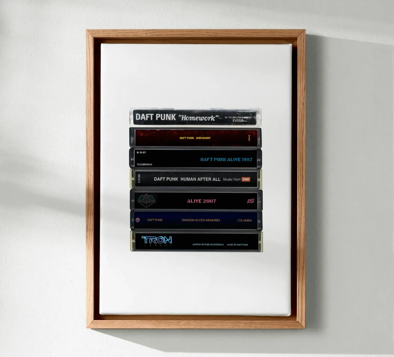 Daft Punk - Album raccolti - Stampa su cassetta tela con Cornice a cassetta da MrMustardPrints