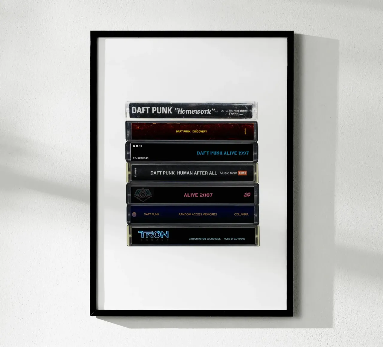 Daft Punk - Album raccolti - Stampa su cassetta poster da MrMustardPrints