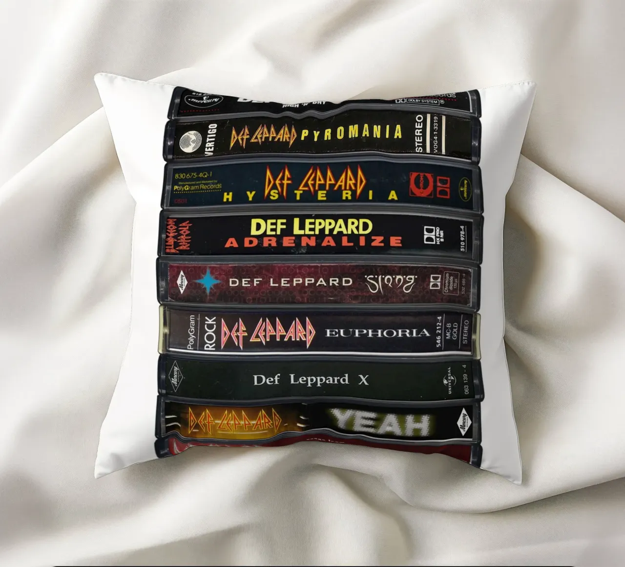 Def Leppard - Album raccolti - Stampa su cassetta cuscino da MrMustardPrints