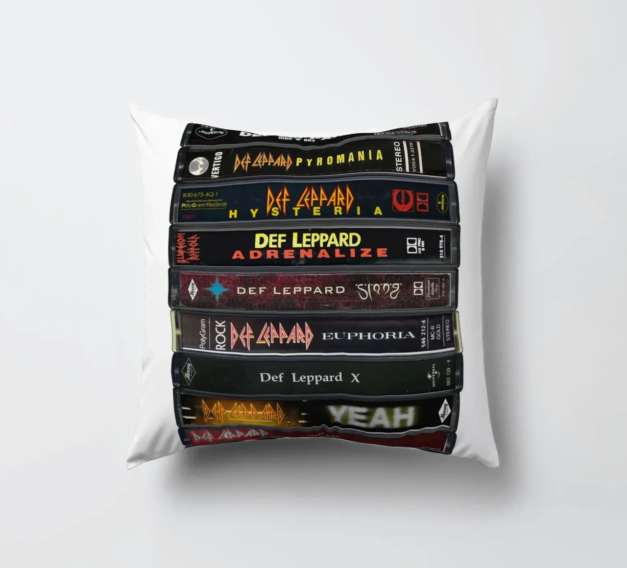 Def Leppard - Album raccolti - Stampa su cassetta cuscino da MrMustardPrints