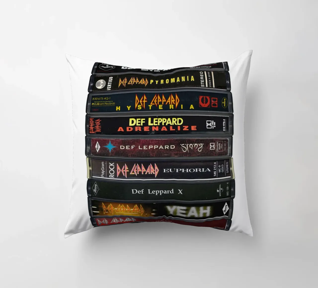 Def Leppard - Album raccolti - Stampa su cassetta cuscino da MrMustardPrints