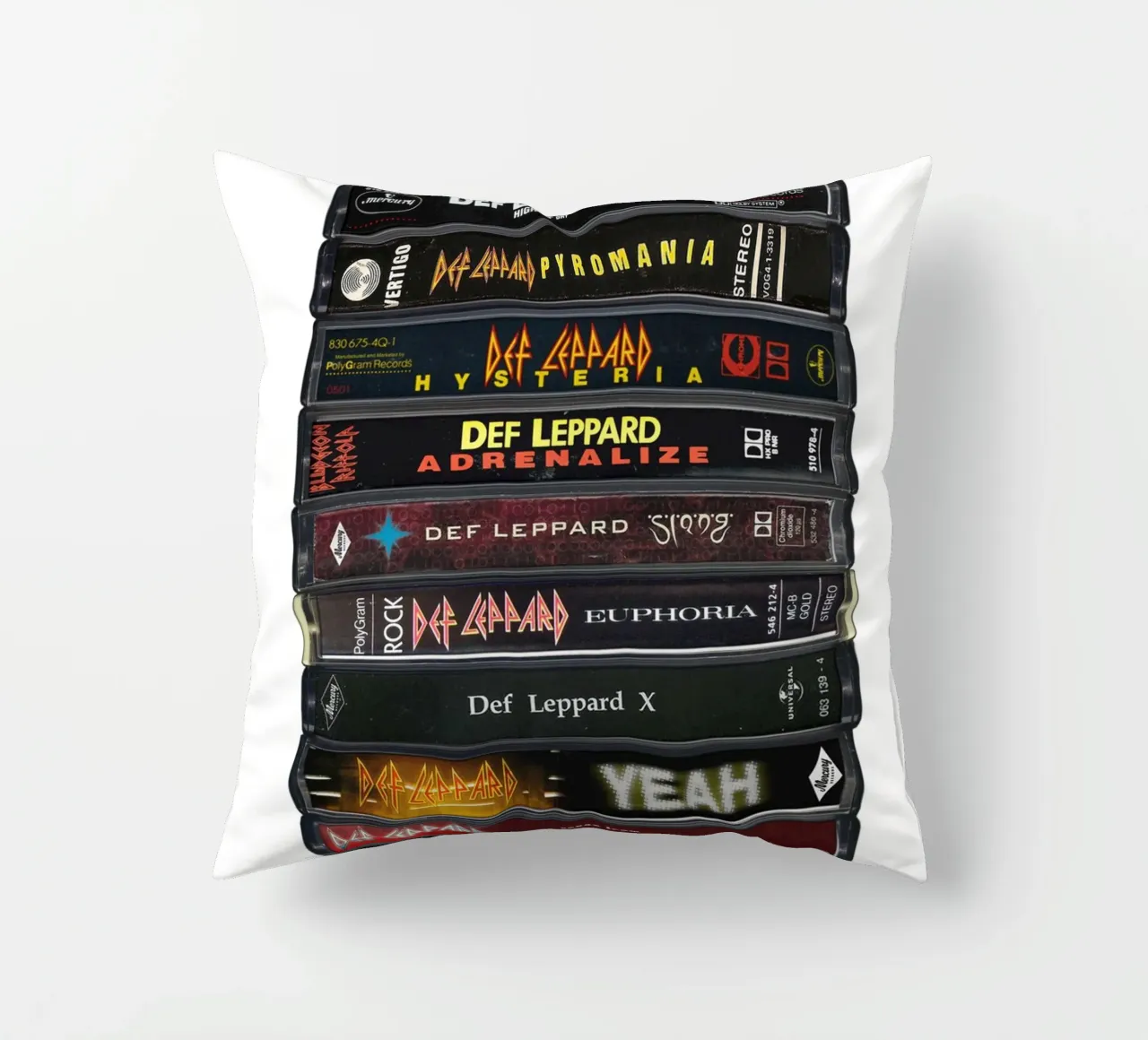 Def Leppard - Album raccolti - Stampa su cassetta cuscino da MrMustardPrints