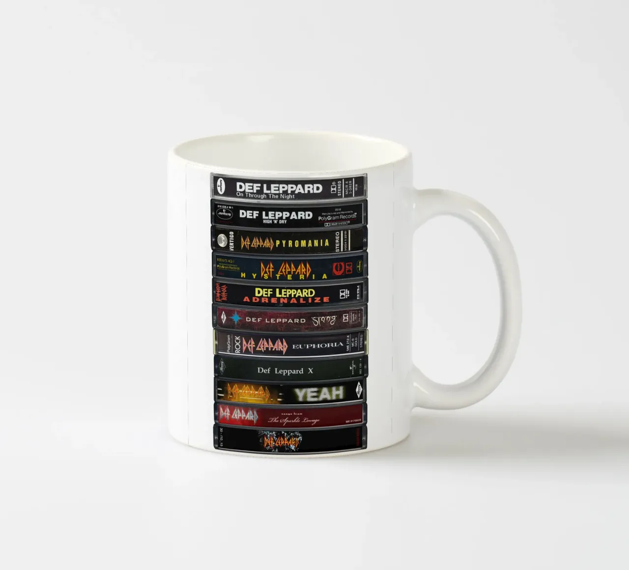 Def Leppard - Album raccolti - Stampa su cassetta tazza in ceramica da MrMustardPrints