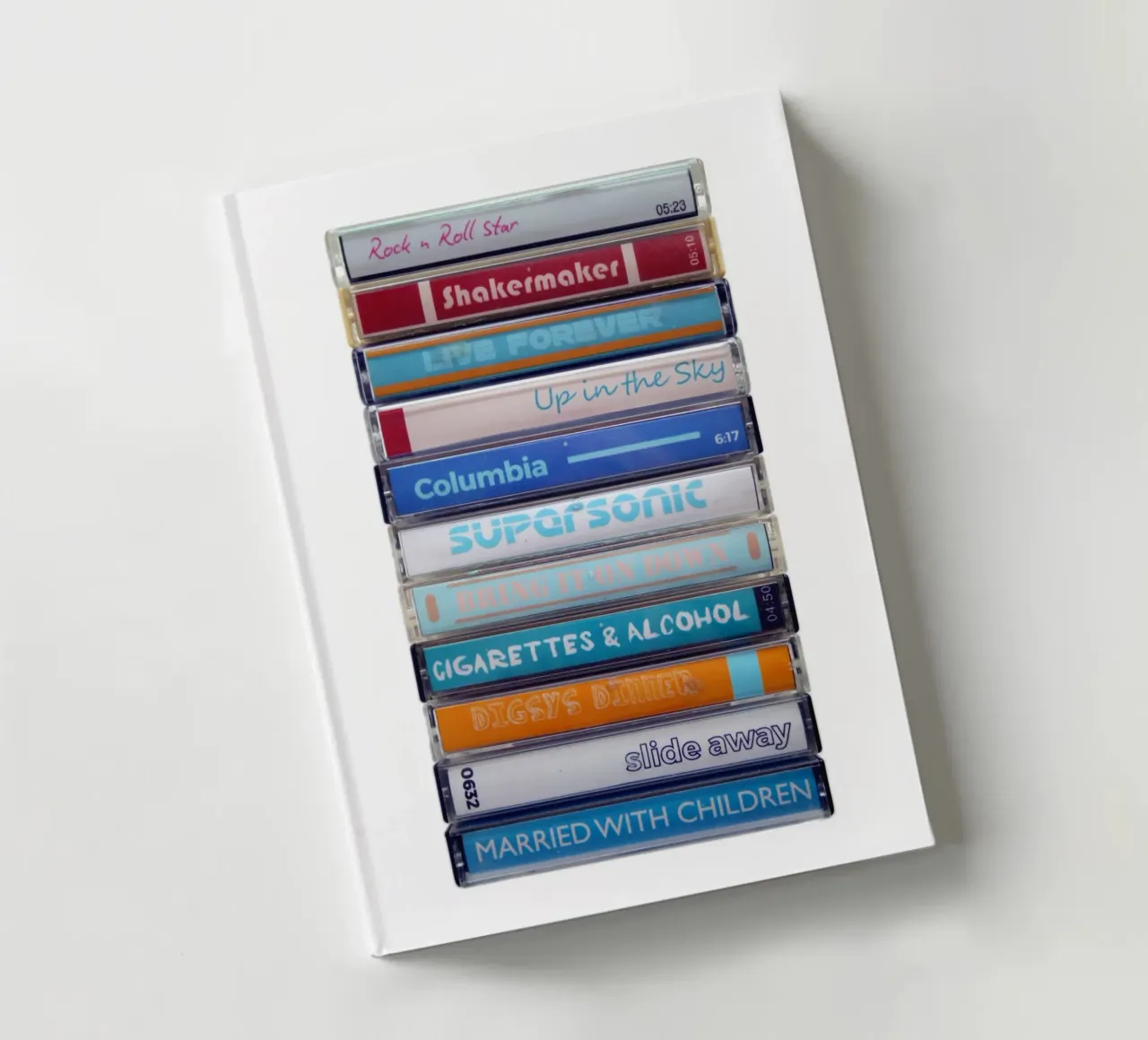 Oasis - Definitely Maybe - Cassette Print notebook by MrMustardPrints