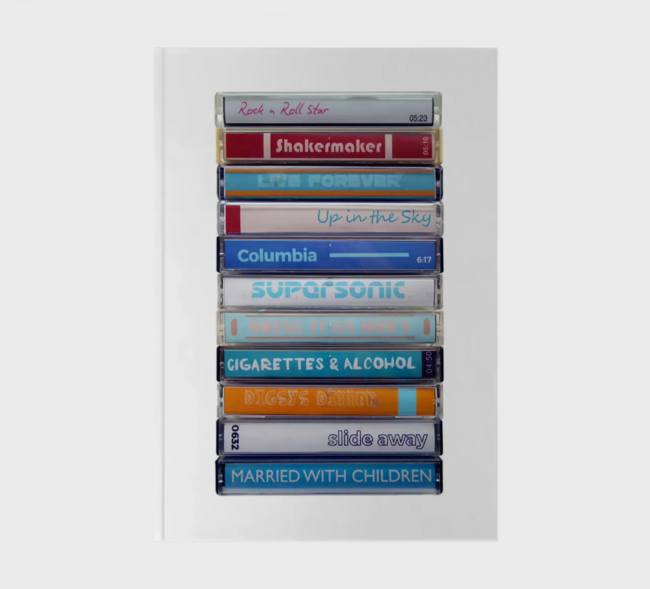 Oasis - Definitely Maybe - Cassette Print notebook by MrMustardPrints