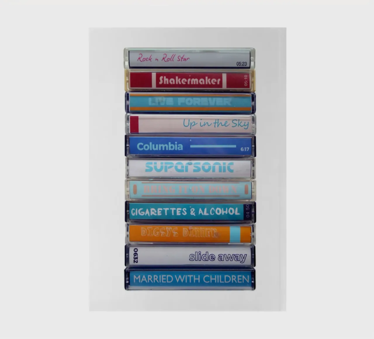 Oasis - Definitely Maybe - Cassette Print notebook by MrMustardPrints