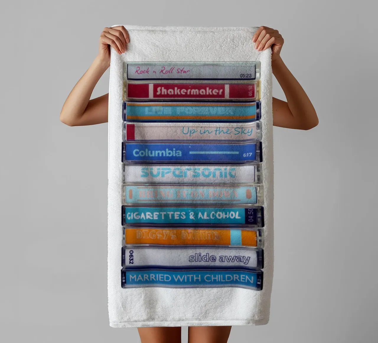 Oasis - Definitely Maybe - Cassette Print towel by MrMustardPrints