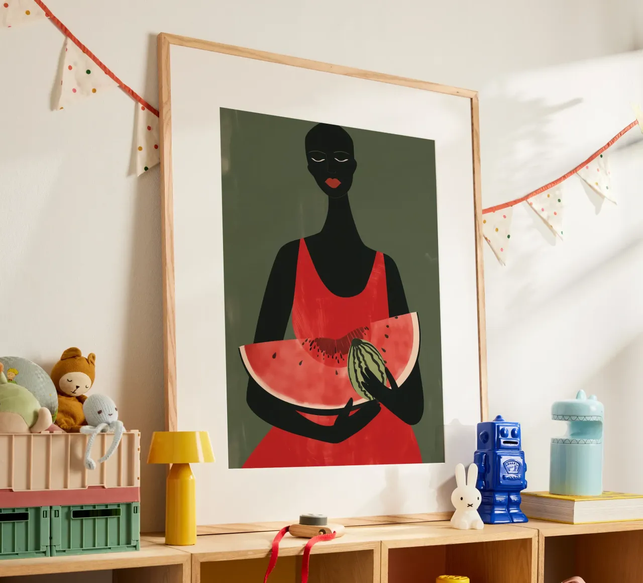 African woman with watermelons poster by Autofocus