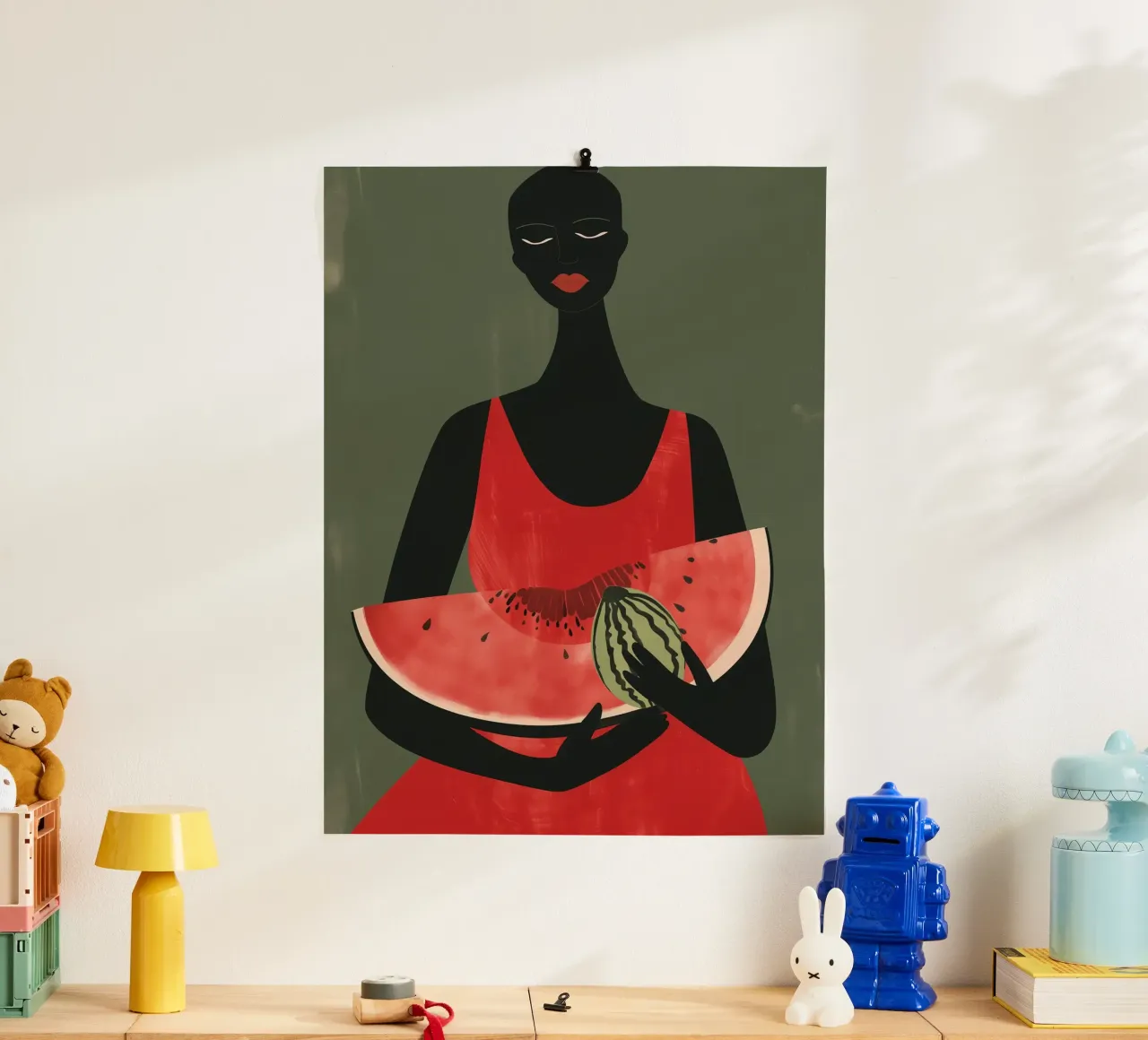 African woman with watermelons poster by Autofocus