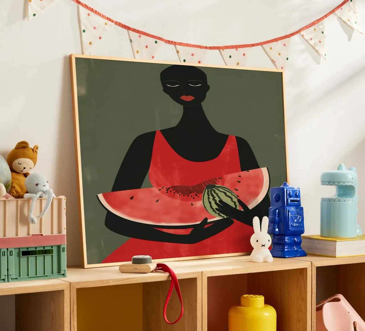 African woman with watermelons poster by Autofocus