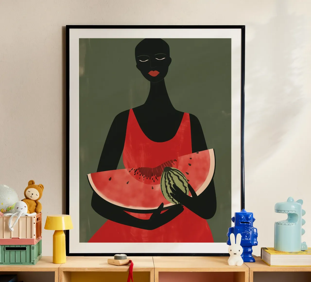 African woman with watermelons poster by Autofocus