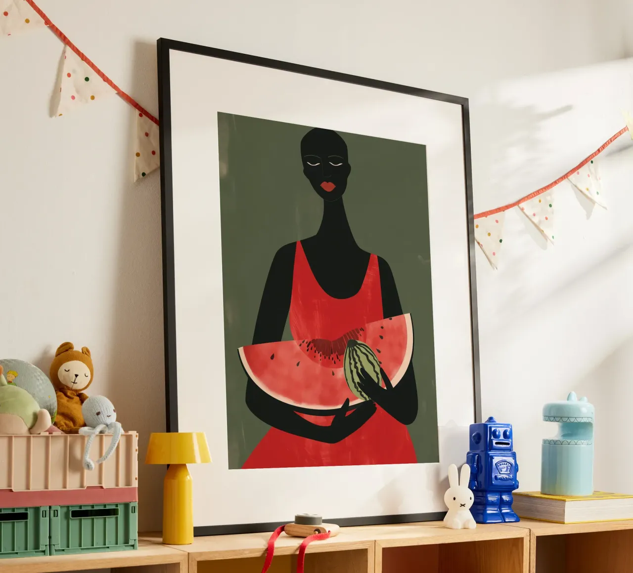 African woman with watermelons poster by Autofocus