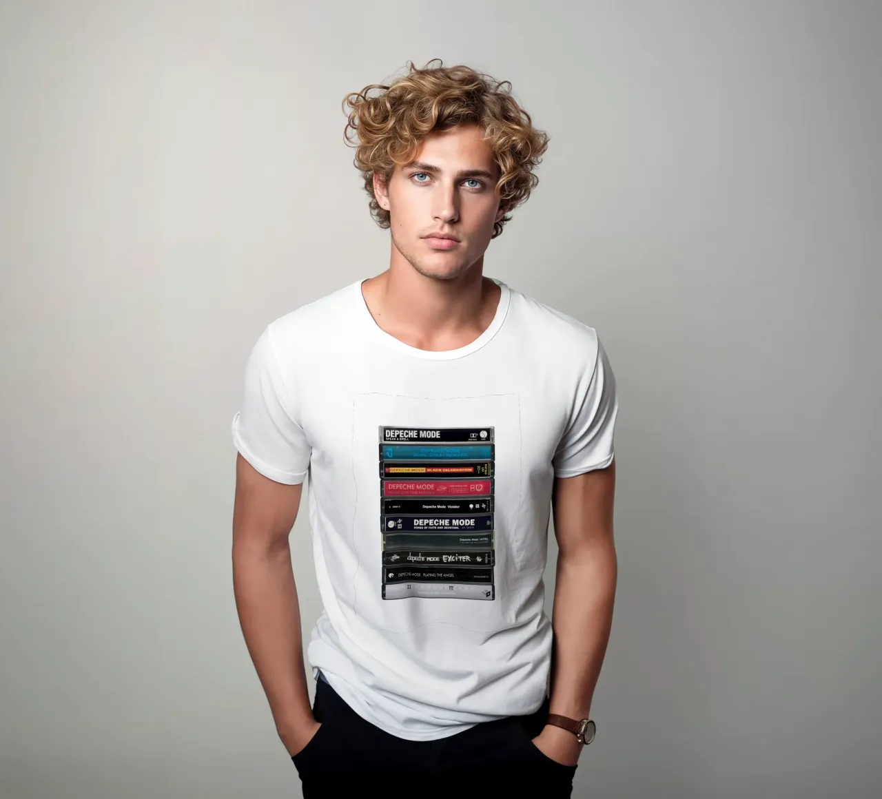 Depeche Mode - Verzamelde albums - Cassetteprint t-shirt van MrMustardPrints