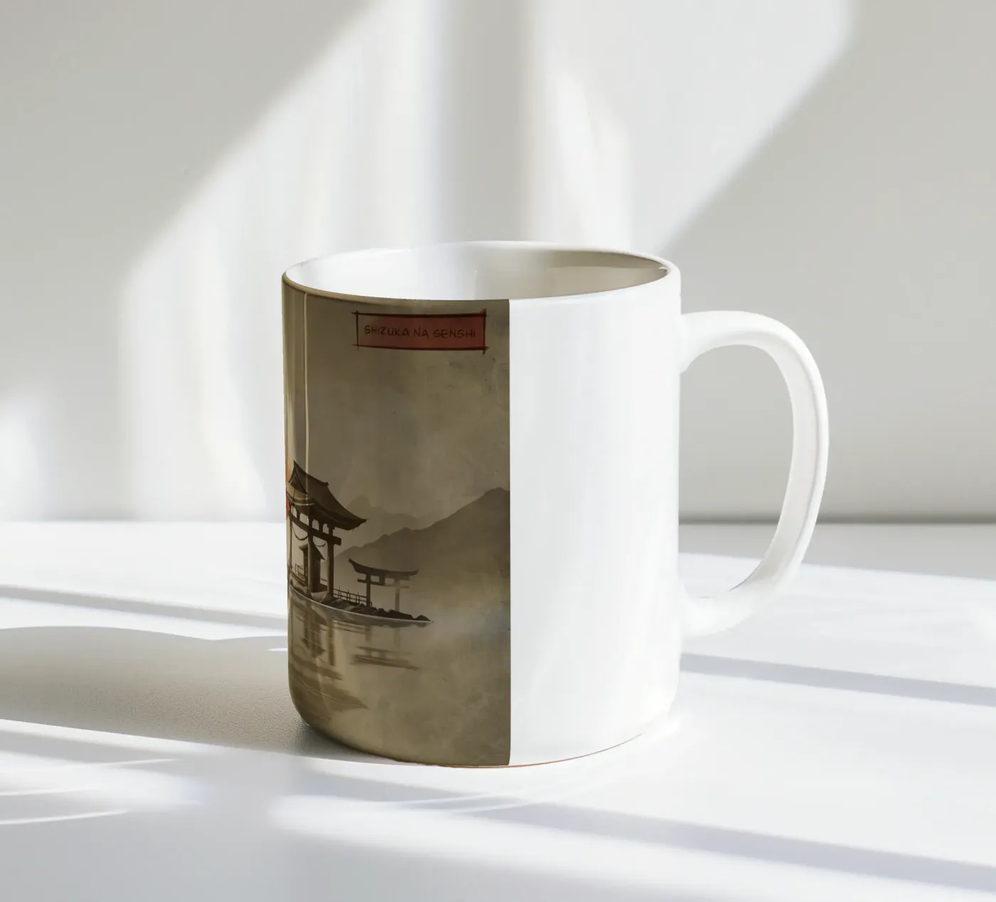 Tranquil Warrior ceramic mug by Froze Studio