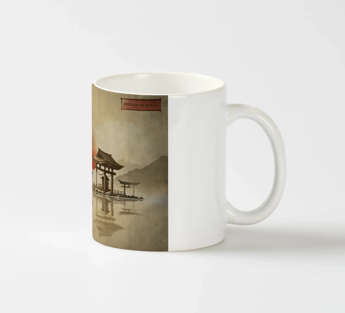 Tranquil Warrior ceramic mug by Froze Studio