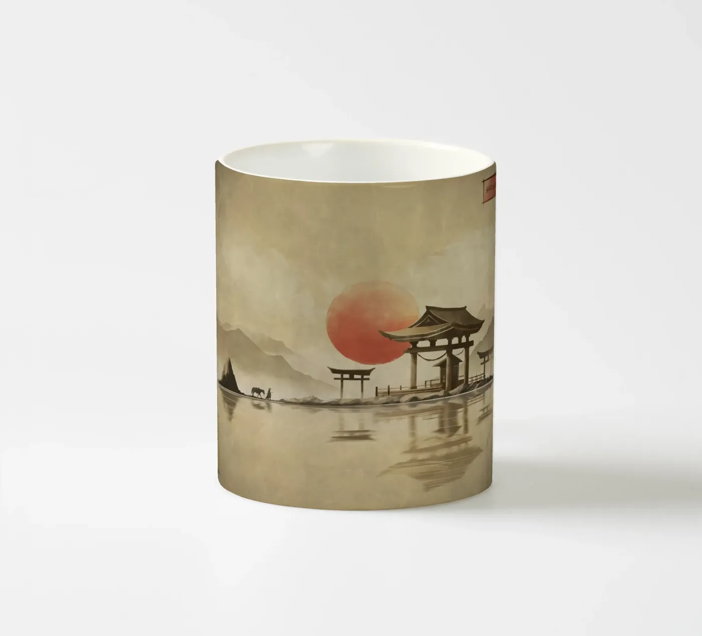 Tranquil Warrior ceramic mug by Froze Studio