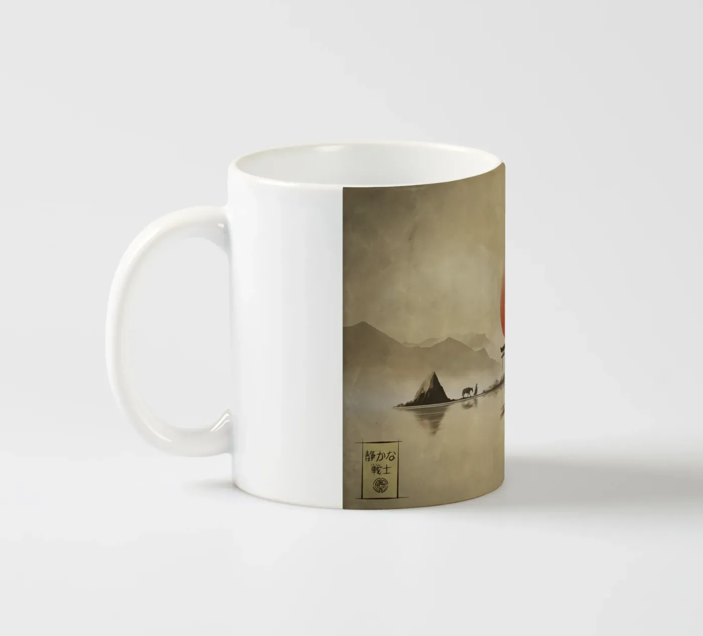Tranquil Warrior ceramic mug by Froze Studio