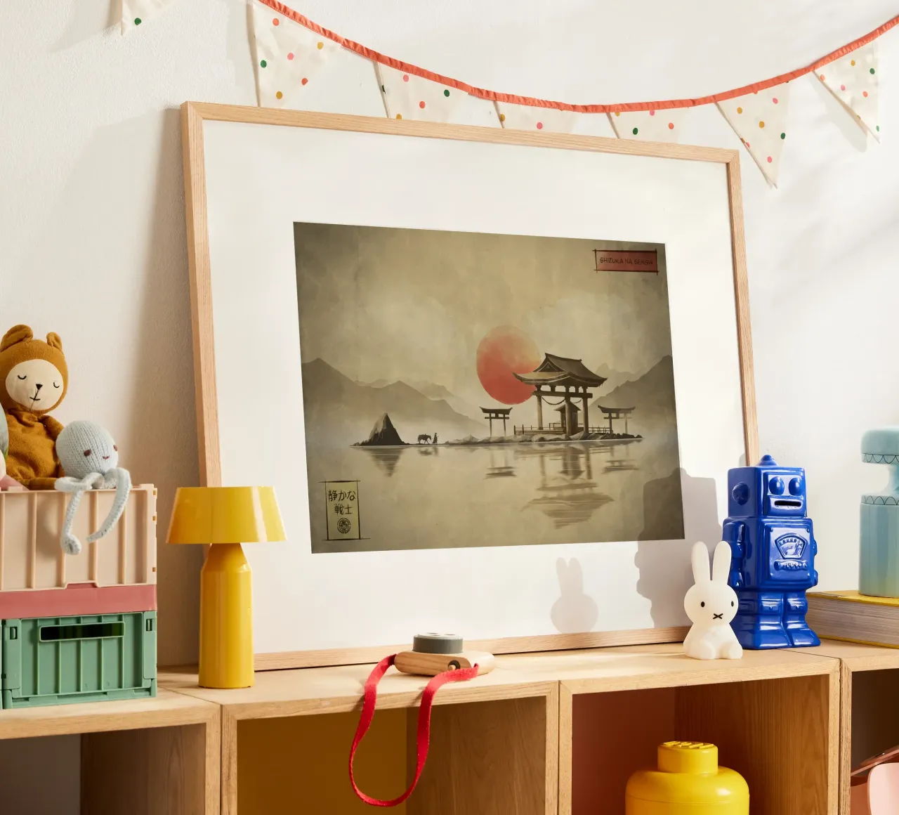 Tranquil Warrior poster con telaio in alluminio da Froze Studio
