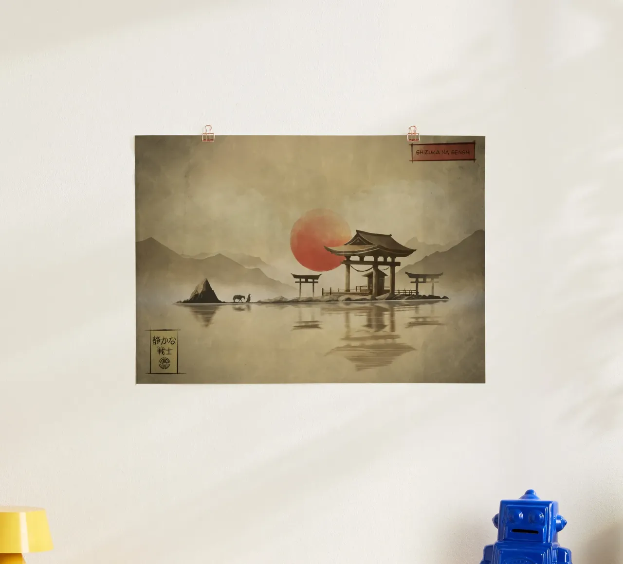 Tranquil Warrior poster con telaio in alluminio da Froze Studio