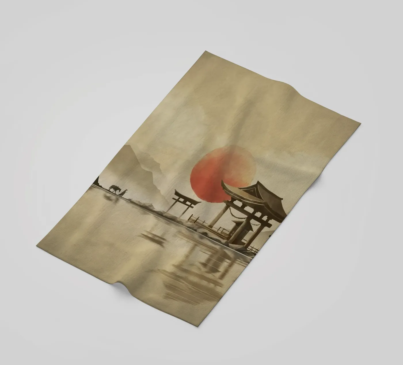 Tranquil Warrior beach towel by Froze Studio