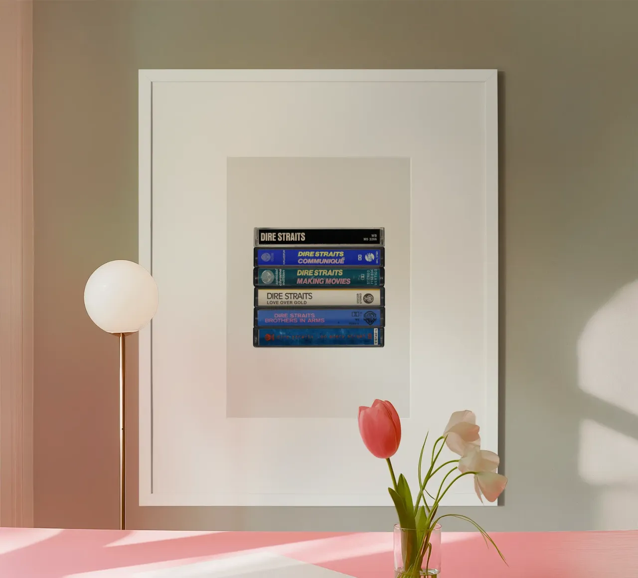 Dire Straits - Album raccolti - Stampa su cassetta poster con telaio in alluminio da MrMustardPrints