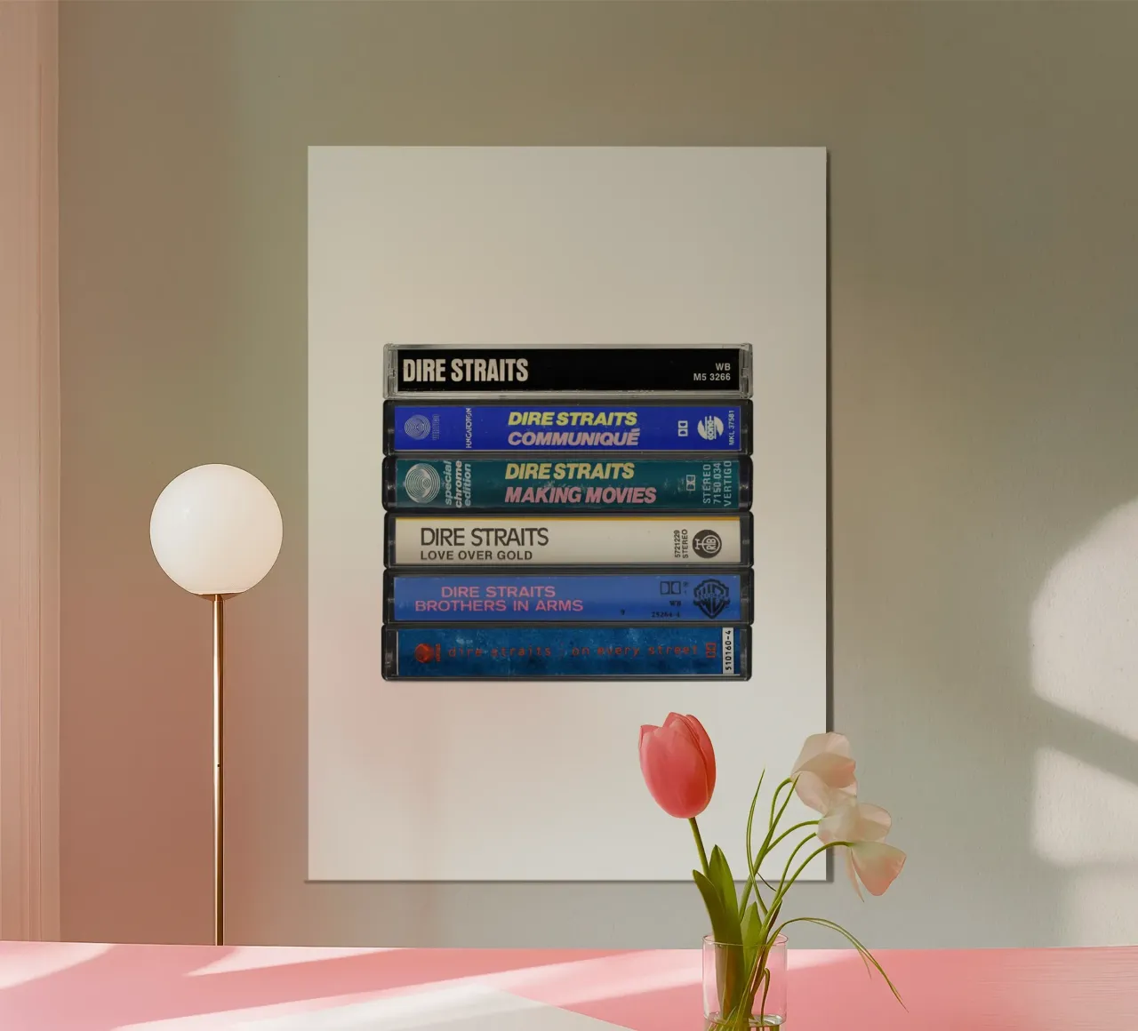Dire Straits - Album raccolti - Stampa su cassetta poster con telaio in alluminio da MrMustardPrints