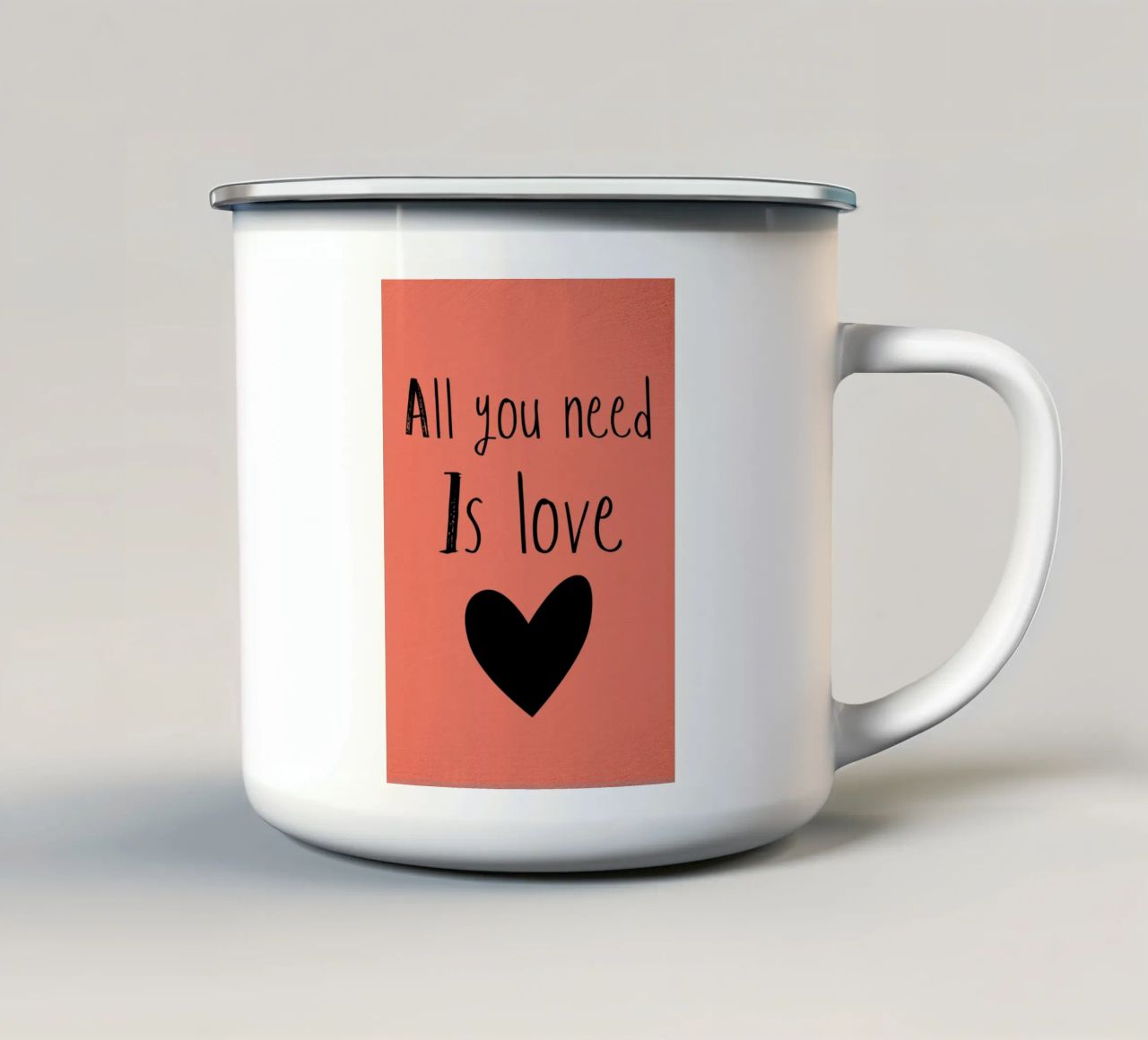 Tutto ciò che serve è l'amore tazza in smalto da Proper job studio