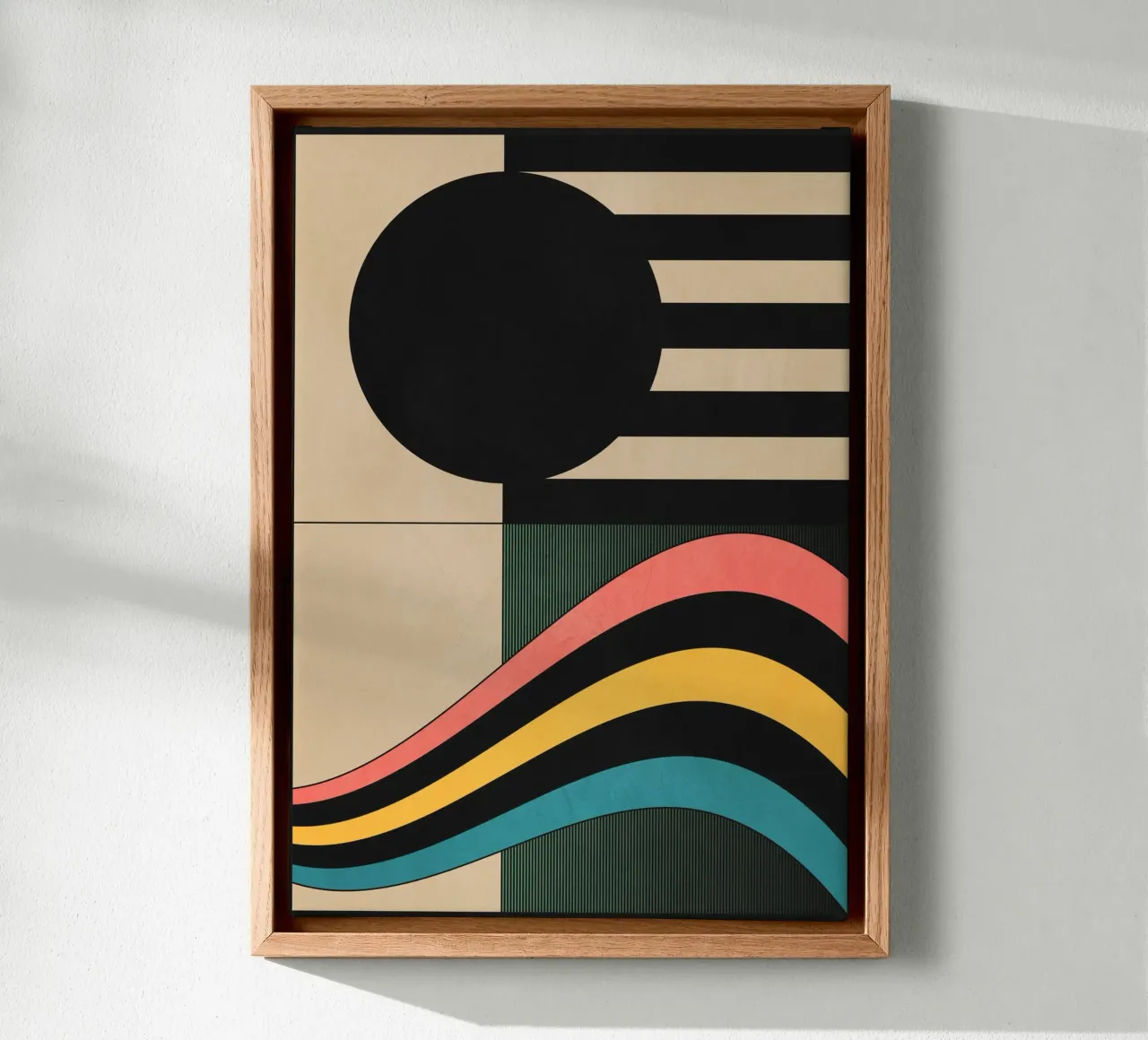 Geometric Abstraction 45 canvas with Floater frame by Gaite