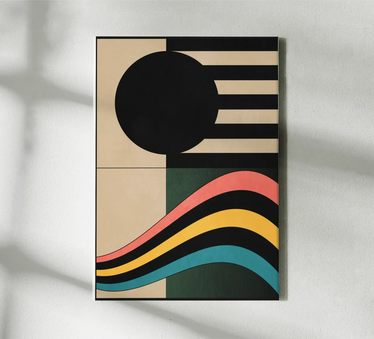 Geometric Abstraction 45 canvas with Floater frame by Gaite